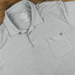 Huk Fishing Pocket Polo Shirt Mens XXXL Blue Short‎ Sleeve Stretch